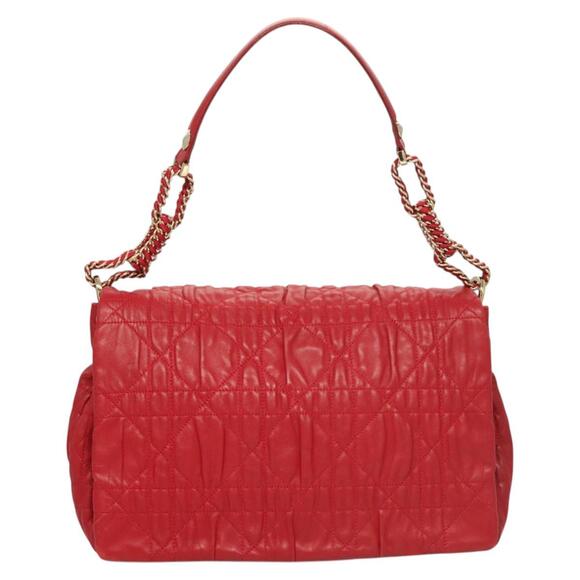 DIOR Canage Shoulder Bag Lamb Skin Red Gold - Picture 3 of 13